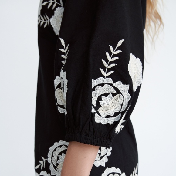 Zara EMBROIDERED LINEN BLEND JUMPSUIT - Picture 5 of 9